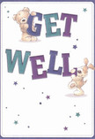 With every detail carefully illustrated, this get well card sparkles with warmth and optimism-two things South Norwood is known for. At the centre, an adorable teddy bear and playful puppy leap off the page as if eager to share their message, each joyfully posing with the large, colourful letters that spell 'Get Well.' Indigo and teal text pops vibrantly against a soft cream background, reminiscent of the gentle daylight drifting through the windows of a local florist's shop. Across the design, tiny stars in shades of blue and purple twinkle playfully, suggesting a magical wave of encouragement and hope that flows through the area, from Crystal Palace to the heart of South Norwood. The thoughtfully depicted fur textures-fluffy, soft, and inviting-give the card a tactile sense, conjuring the comfort of a friend's embrace or the gentle petals of a freshly arranged bouquet. This card does more than wish a speedy recovery; it delivers an emotional salve crafted with care, offering sincere comfort and kindness perfectly suited for those in South Norwood and beyond. Like a bouquet assembled for same-day delivery, it promises support and brightness for the days ahead.